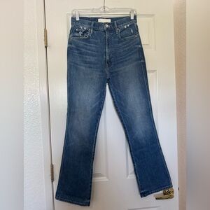 MOTHER High waisted smokin double ankle jeans